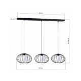 VISEČA SVETILKA MILAGRO KRONOS BLACK 3XE14 MLP4424