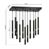 VISEČA SVETILKA MILAGRO MONZA ČRNA/ZLATA 11XG9 MLP6386