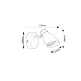 DEKORAT. STENSKA SVETILKA RABALUX LILOU REFLEKTOR GU10 1X25W L15CM