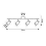 DEKORATIVNI REFLEKTOR RABALUX LILOU GU10 4X25W L70CM