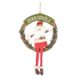 VRATNA DEKORACIJA GLOSSTYLE VISEČI VENEC FI 34 CM Z NAPISOM BOŽIČEK/SNEŽAK