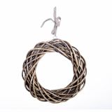 VRATNA DEKORACIJA GLOSSTYLE VISEČI VENEC RATAN RJAVI 30 CM