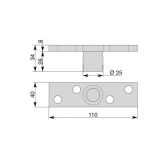 VODILO ZA POMIČNA VRATA SPODNJI DISTANČNIK ZA VODILO 50X50X83X6000