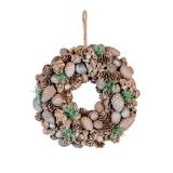 VRATNA DEKORACIJA GLOSSTYLE SREBRNI VENEC Z VRVICO PREMERA 24 CM