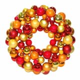 VRATNA DEKORACIJA GLOSSTYLE VENEC FI 30 CM IZ BUNKIC RDEČE-ORANŽNE-ZLATE