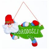 VRATNA DEKORACIJA GLOSSTYLE VISEČA FIGURA 28X18 CM Z NAPISOM DOBRODOŠLI