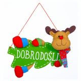 VRATNA DEKORACIJA GLOSSTYLE VISEČA FIGURA 28X18 CM Z NAPISOM DOBRODOŠLI