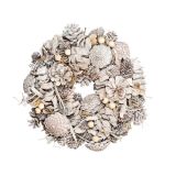 VRATNA DEKORACIJA GLOSSTYLE VRATNI VENEC BELI NARAVNI 26X26X7.5 CM