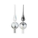 VRH ZA JELKO DECORIS ŠPICA BELA/SREBRNA 31 CM SORTIRANO