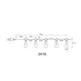 VRTNA LED SVETILKA GLOBO VERIGA LED 10X LED 1800K IP44