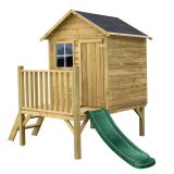 VRTNO IGRALO 4IQ OTROŠKA LESENA VRTNA HIŠICA S TOBOGANOM TOMEK