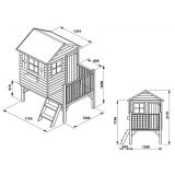 VRTNO IGRALO 4IQ OTROŠKA LESENA VRTNA HIŠICA S TOBOGANOM TOMEK