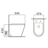 WC ŠKOLJKA, STOJEČA INTER CERAMIC TORNADO BREZ ROBOV Z WC DESKO SC SLIM BALTIK BELA