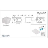 WC ŠKOLJKA, VISEČA FEROTEHNA QUADRA BREZ ROBA Z WC DESKO