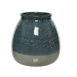 VAZA DECORIS Z GLAZURO 21X19 CM MODRO SIVA