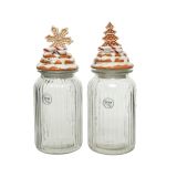 SHRANJEVANJE PECIVA DECORIS Z JELKO/SNEŽINKO, STEKLO VIŠINA 28 CM, SORT