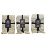 DEKORATIVNA ODEJA DECORIS Z RESICAMI, 130X170 CM MODRA/PEŠČENA/SIVA, SORT