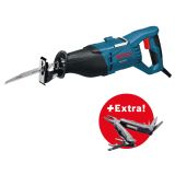 SABLJASTA ŽAGA BOSCH GSA 1100 E + VEČNAMENSKO ORODJE 'SWISS PEAK' + 20-DELNI KOMPLET ŽAGINIH LISTOV + KOVČEK