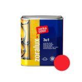 ANTIKOROZIVNI PREMAZ ZORKA DEKOR ZORALUX 3V1 EMAJL LAK DIREKT RDEČA 0.75 L 3020