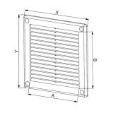 ZRAČNIK BREZ REGULACIJE VAFRA 300X300 KVADRATNI NA VIJAKE Z MUŠJO MREŽO