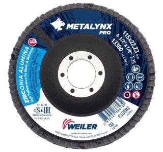 LAMELNI BRUSNI DISK POŠ. METALYNX 115X22.23 MM Z80 ZA INOX