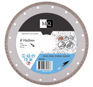 DIAMANTNA REZALNA PLOŠČA MQ 115X22X7 MM GRANIT, BETON, STREŠNA OPEKA