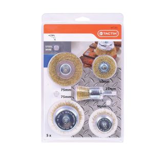 KROŽNA ŽIČNA ŠČETKA TACTIX 5-DELNI SET ŽIČNIH ŠČETK FE Z MS PREVLEKO KROŽNA ŽIČNA ŠČETKA TACTIX 5-DELNI SET ŽIČNIH ŠČETK FE Z MS PREVLEKO