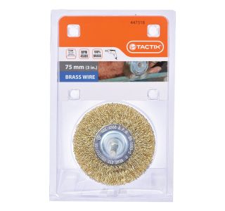 KROŽNA ŽIČNA ŠČETKA TACTIX 75MM OS6MM MEDENINA 0.30MM KROŽNA ŽIČNA ŠČETKA TACTIX 75MM OS6MM MEDENINA 0.30MM