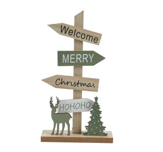 BOŽIČNI SMEROKAZ Z NAPISI 16X5X29 CM BOŽIČNI SMEROKAZ Z NAPISI 16X5X29 CM