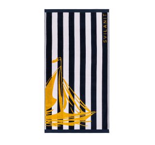 BRISAČA ZA PLAŽO SVILANIT SHIP 80X160 CM MOD/RUM/BEL BRISAČA ZA PLAŽO SVILANIT SHIP 80X160 CM MOD/RUM/BEL