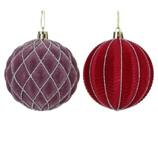 FI 8 CM, LILA, RDEČA VZOREC, ŽAMETNA, SORTIRAN