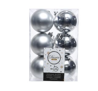 BUNKE ZA NOVOLETNO JELKO SREBRNE BARVE, 12/1, FI 60 MM