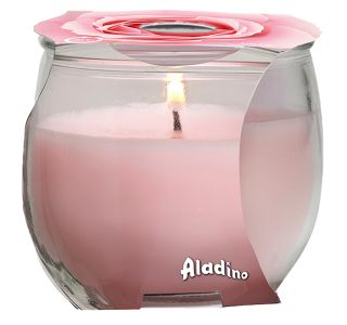 SVEČA V KOZARCU ALADINO CANDELS ROSE