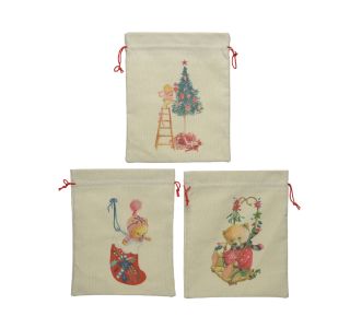 DEKORACIJA DARILNA VREČA BOMBAŽ 25X30 CM DEKORACIJA DARILNA VREČA BOMBAŽ 25X30 CM