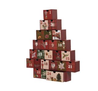 DEKORACIJA DECORIS ADVENTNI KOLEDAR HRESTAČ RDEČE BARVE