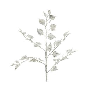 DEKORACIJA EVERLANDS VEJA Z LISTI, SREBRNA 90 CM