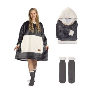 DEKORATIVNA ODEJA SVILANIT HOODIE ODRASLI MIDNIGHT CHARM &NOGAVICE