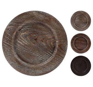 DEKORATIVNI KROŽNIK, IMITACIJA LESA, FI 33 CM, SORT