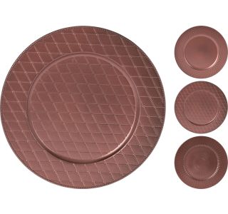 DEKORATIVNI KROŽNIK, ROZA BARVE, FI 33 CM, SORT