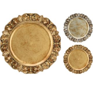 DEKORATIVNI KROŽNIK, ZLATE BARVE, FI 36 CM, SORT