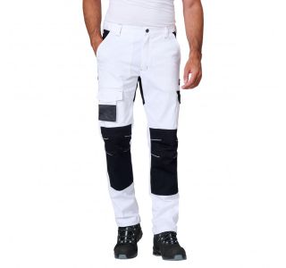 DELOVNE HLAČE SIGGI TAGO PLESKARSKE DO PASU 2XL STRETCH BELE