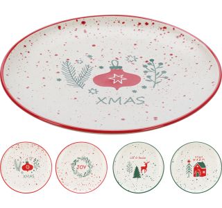 DESERTNI KROŽNIK EH 20 CM RAZLIČNI ZIMSKI DEKORJI IZ PORCELANA