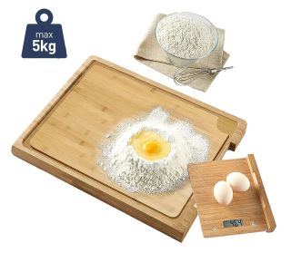 LESENA DESKA PLATINET BAMBUS LESENA Z VGRAJENO LESENO KUHINJSKO TEHTNICO