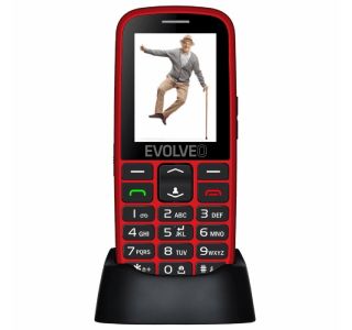 EVOLVEO EASYPHONE EG TELEFON NA TIPKE ZA STAREJŠE Z GPS SLEDILNIKOM - RDEČ