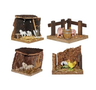 FIGURA ZA JASLICE EUROMARCHI ŽIVALI V JASLIH 4 MOTIVI 10X8X8 CM SORT.