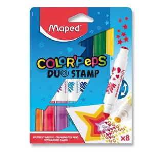 FLOMASTRI MAPED COLOR'PEPS DUO 8/1 S ŠTAMPILJKAMI