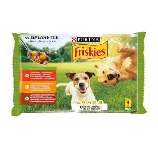 MOKRA HRANA ZA PSA FRISKIES V ŽELEJU MESO 4X100 G MOKRA HRANA ZA PSA FRISKIES V ŽELEJU MESO 4X100 G