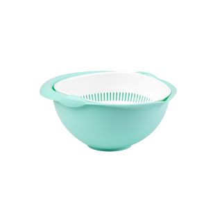 PRIPOMOČEK ZA ODCEJANJE UCSAN PLASTIK GIBLJIVO CEDILO S POSODO 1.8 L MINT