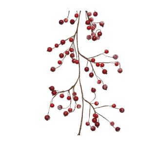 GIRLANDA EVERLANDS ZASNEŽENA, RDEČE JAGODE 130 CM