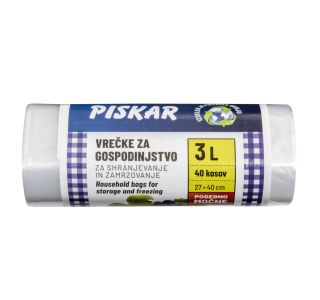 GOSPODINJSKA VREČKA PISKAR 3L ZA ZAMRZOVANJE (27X40) 40/1